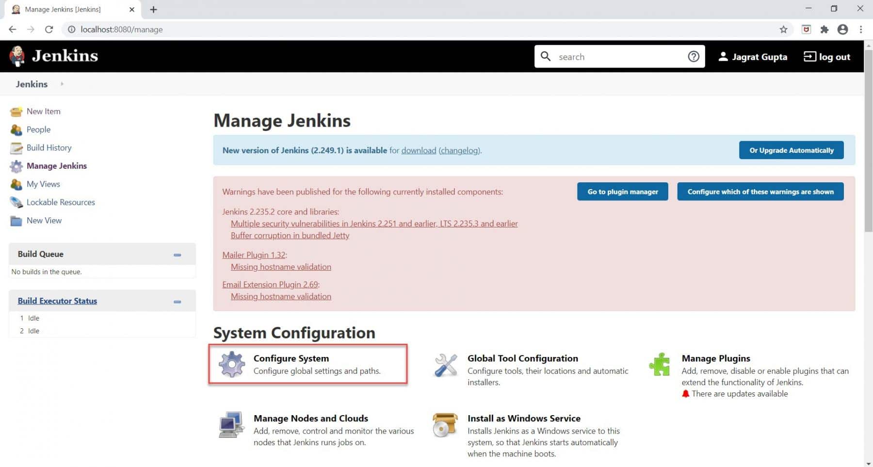 Jenkins configuration how to manage it and configure global settings 